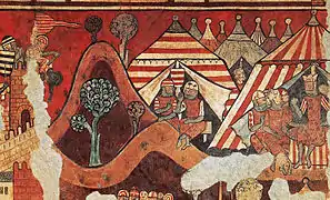 Mural de la conquista de Mallorca. Fresco catalán (finales del siglo XIII).