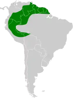 Distribución geográfica de la pava goliazul.