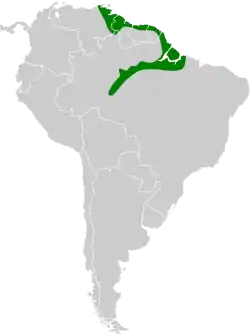 Distribución geográfica del saltarín cabecinaranja.