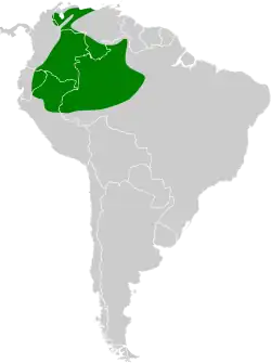 Distribución geográfica del saltarín uirapuru.