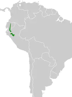 Distribución geográfica del frutero pechirrojo norteño.