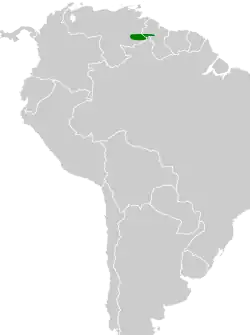 Distribución geográfica del frutero degollado.