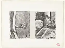 Au cirque Médrano en Femme nue à la porte de sa chambre, de Edgar Degas (1879)