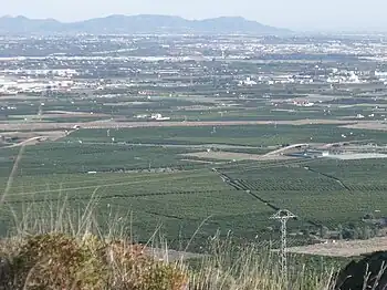 Vista de la Plana de Cuart desde la sierra.