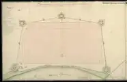 Plano de las Fortificaciones que se estan construyendo en la Nueva Orleans capital de la Provincia de la Luisiana à las que unicamente faltan el glacis de las cortinas y sus baterias. Francisco Luis Héctor de Carondelet 1792