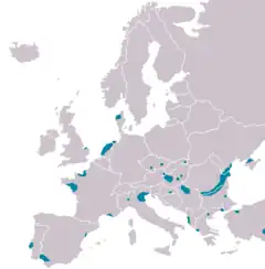 Áreas de nidificación en Europa.