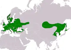Distribución de Poecile palustris