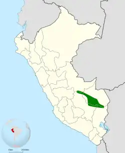 Distribución geográfica del titirijí dorsinegro.