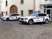 Vehículos de la Policía Gran Ducal en Mersch.