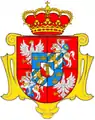 Escudo de armas de la rama Polaca de la Casa de Vasa como reyes elegidos de Polonia (Lituania y Rutenia) y derecho hereditarios como reyes de Suecia (Finlandia y Estonia).