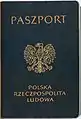 Portada del pasaporte de la República Popular de Polonia (hasta la caída del comunismo - 1990)
