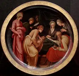 Pontormo, anverso c. 1526, Nacimiento de Juan el Bautista.