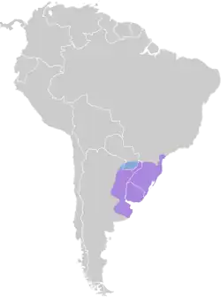 Distribución geográfica de la monterita sietevestidos.