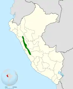 Distribución geográfica de la monterita pechirrufa.