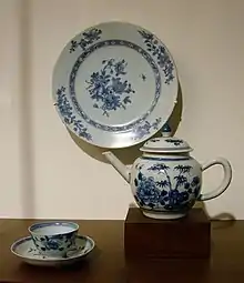 Porcelana china de exportación azul y blanca (siglo XVIII).