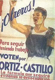 Póster electoral Ortiz-Castillo.