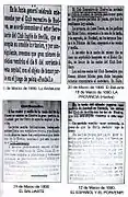 Noticias de prensa de 1890 aludiendo al «Club Recreativo de Huelva» y al «Club inglés de Sevilla».