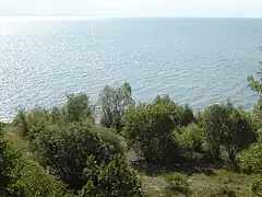 Prespa visto desde Oteševo - ruta Stenje en Macedonia del Norte.