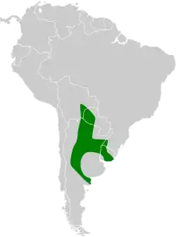 Distribución geográfica del cacholote castaño.