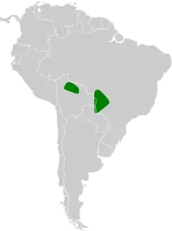 Distribución geográfica del cacholote crestigrís.
