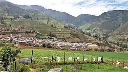 Vista de norte a sur del pueblo de Huayán