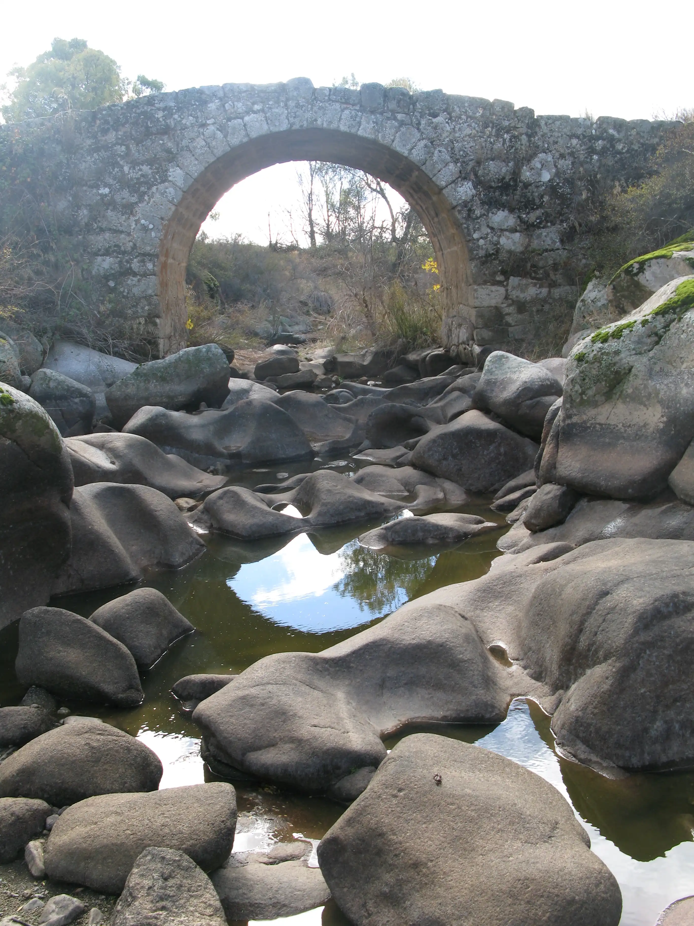 Puente románico sobre el río Pedroso