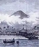 Pintura del muelle en 1860.