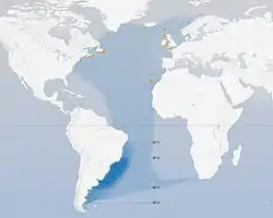 Distribución de la pardela pichoneta.