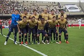 Equipo de fútbol Club Universidad Nacional (los Pumas de la UNAM).