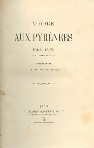 Primera página de la edición de 1880 de Voyage aux Pyrénées.