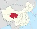 Mapa de China con la provincia de Qinghai en color destacado.