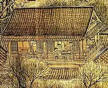 Un salón de té, detalle de El festival Qingming junto al río de Zhang Zeduan (1085-1145).