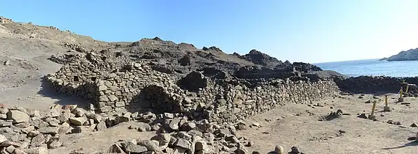 Estructuras en Quebrada de la Waca, también llamado Puerto Inca