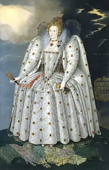 El llamado Ditchley Portrait de Isabel I de Inglaterra, de Marcus Gheeraerts el Joven, ca. 1592.