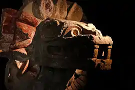 Cabeza de piedra de Quetzalcóatl. Museo de sitio de Teotihuacán.