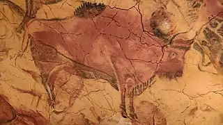 Réplica de la pintura de un bisonte