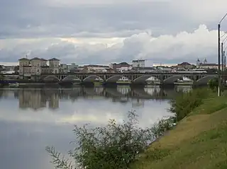 Foto del río Yaguarón en la ciudad de Río Branco