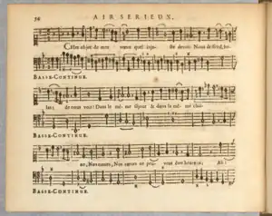 Cher Objet de mes vœux apareció en marzo de 1701 en la editorial de Ballard.