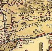 Mapa del Banat con el nombre Rasciani