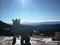 Al fondo, santuario de Montserrat, visto desde Rasos de Peguera.