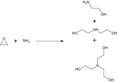 Reaktion von Ethylenoxid mit Ammoniak