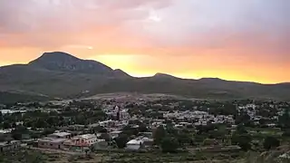 Atardecer en Real de Asientos, pueblo mágico de orígenes mineros en el noreste del estado, fundado en 1548.