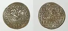 Núremberg, circa 1553, cambio de moneda, Ø 28 mm.