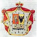 El escudo de armas de la familia Obolenski-Repnín se compone de los emblemas de Kiev y Chernígov.