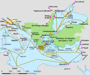 Territorios de la República de Venecia en los siglos XV y XVI.