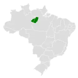 Distribución geográfica del hormiguero arlequín.