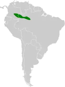 Distribución geográfica del hormiguero cresticastaño.