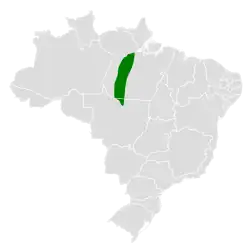 Distribución geográfica del hormiguero ojicalvo.