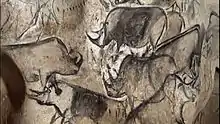 Pintura de rinocerontes en la Cueva de Chauvet de hace más de 30 000 años.