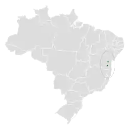 Distribución geográfica del hormiguero esbelto.